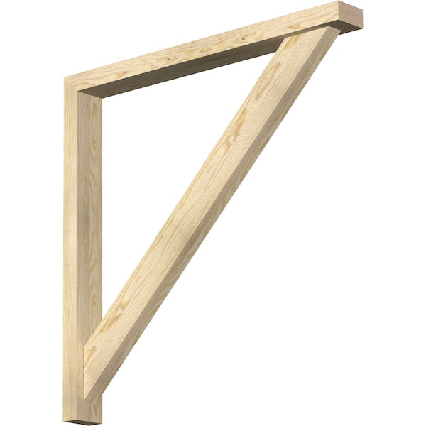 Ekena Millwork Traditional Block Rough Sawn Bracket w/ Offset Brace, Douglas Fir, 4"W x 38"D x 38"H BKT0402X38X38TRA05RDF - main